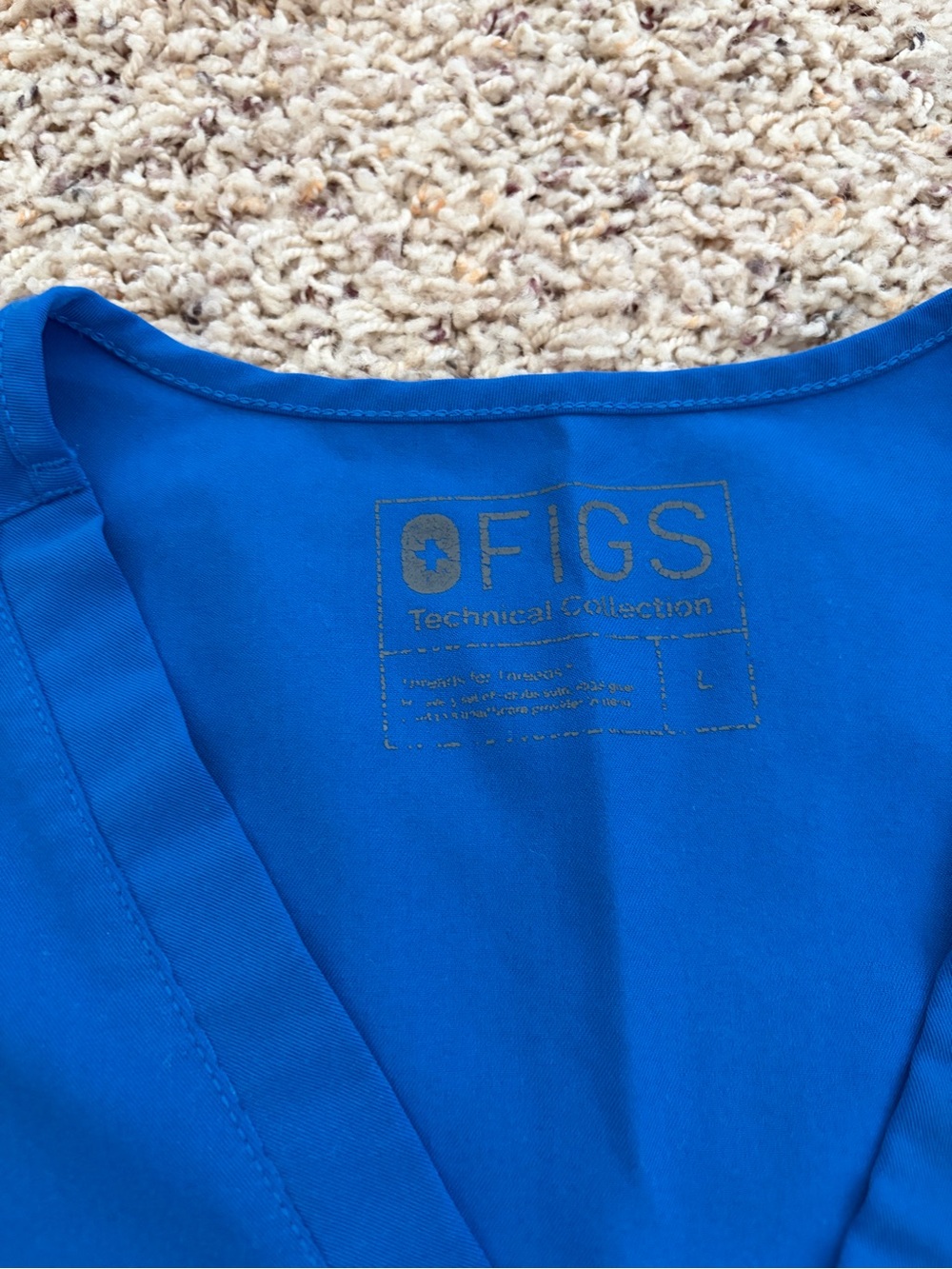 Figs Casma scrub top, large, royal blue - Picture 3 of 4